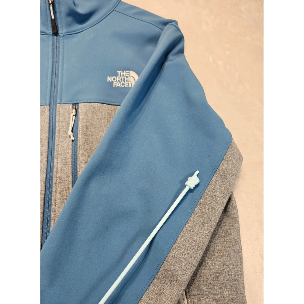 The North Face Apex Bionic WindWall Jacket Mens Large Blue Gray Softshell Zip